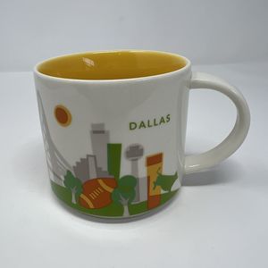 Starbucks Dallas Texas You Are Here Collection 14oz Coffee Mug 2015 Yellow
